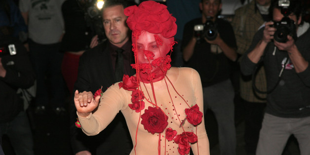 Recording artist Lady Gaga arrives at the Roseland Ballroom for the first night of her series of concerts at the venue on Friday, March 28, 2014, in New York. (Photo by Andy Kropa/Invision/AP)