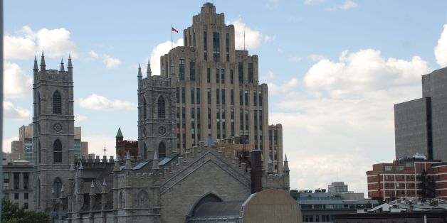 View from the top of the Pointe-à -Callière, Montréal Museum of Archaeology and History