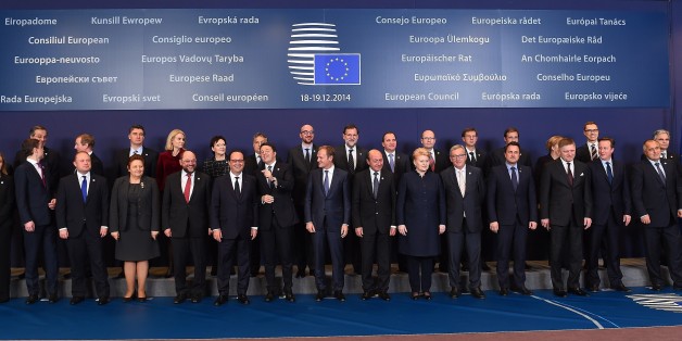 European heads of state pose for a photo during a European Council meeting in Brussels, December 18, 2014. AFP PHOTO/Emmanuel Dunand (Photo credit should read EMMANUEL DUNAND/AFP/Getty Images)