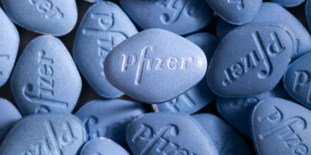 This undated photo provided by pfizer shows a real Viagra pill on top of counterfeit pills. In a first for the drug industry, Pfizer Inc. told The Associated Press on May 6, 2013, that it will sell erectile dysfunction pill Viagra directly to patients on its website. (AP Photo/pfizer, William Vazquez)