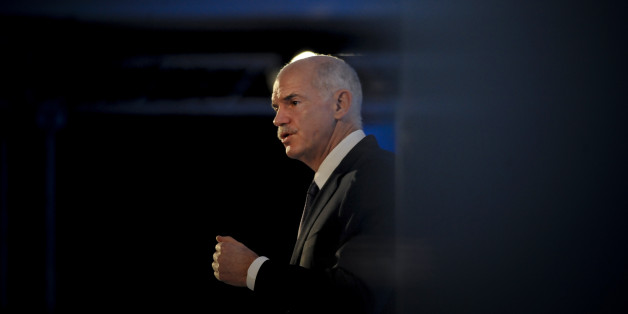Former Greek Prime Minister and President of the Socialist International (SI) George Papandreou speaks during the Council of the Socialist International in Cascais on February 4, 2013. The Socialist International is a worldwide association of social democratic, socialist and labour parties. AFP PHOTO / PATRICIA DE MELO MOREIRA (Photo credit should read PATRICIA DE MELO MOREIRA/AFP/Getty Images)