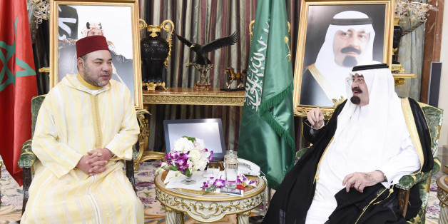 Le roi Mohammed VI et le roi Abdallah d'Arabie saoudite