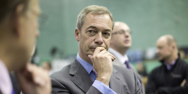 Ukip leader Nigel Farage speaks to the media before the announcement of the final result at the Rochester and Strood by-election.