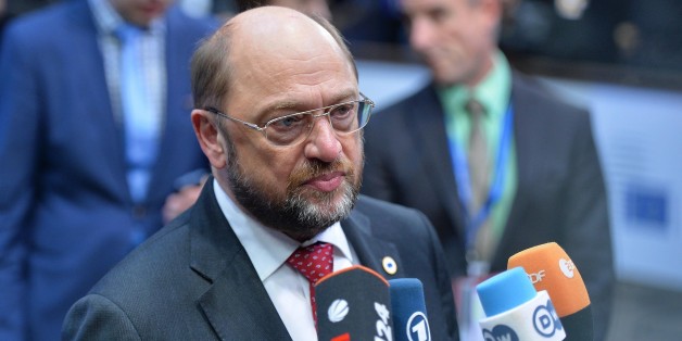 BRUSSELS, BELGIUM -DECEMBER 18: European Parliament President Martin Schulz arrives for the European Council meeting at the European Council headquarters in Brussels, Belgium on December 18, 2014. (Photo by Dursun Aydemir/Anadolu Agency/Getty Images)