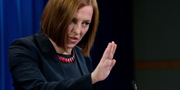US State Department spokeswoman Jen Psaki speaks at the daily briefing at the State Department in Washington,DC on March 10, 2014. Washington called on Russia to prove that it was willing to act on a series of US proposals aimed at ending the crisis over Ukraine. US Secretary of State John Kerry had laid out a number of ideas to his Russian counterpart Sergei Lavrov and is prepared to take part in further talks 'if and when we see concrete evidence that Russia is prepared to engage on these prop