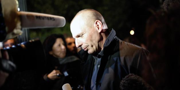Greece's new finance minister Yanis Varoufakis speaks during his meeting with British Finance Minister George Osborne at 11 Downing Street in London, Monday, Feb. 2, 2015. France's Socialist government offered support Sunday for Greece's efforts to renegotiate debt for its huge bailout plan, amid renewed fears about Europe's economic stability. The backing was a victory for Varoufakis, striking a more conciliatory tone as he seeks new conditions on debt from creditors who rescued Greece's econ