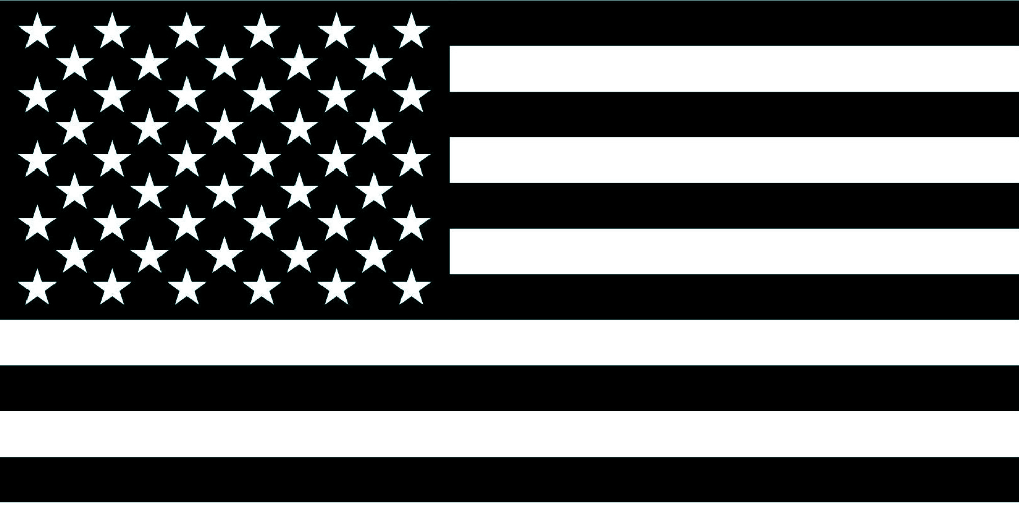 Waving American Flag SVG Black And White