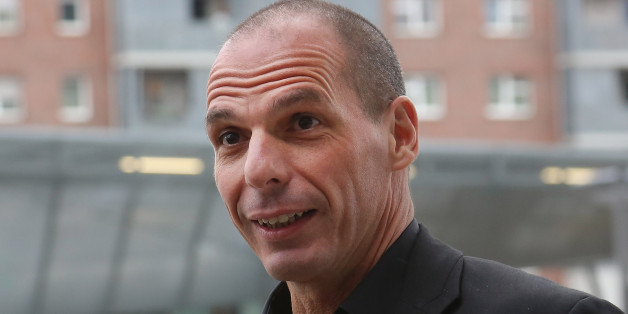FRANKFURT AM MAIN, GERMANY - FEBRUARY 04: Greek Finance Minister Yanis Varoufakis speaks to journalists after a meeting with the President of the European Central Bank Mario Draghi, on February 4, 2015 in Frankfurt am Main, Germany. Varoufakis has travelled to Germany to re-negotiate the terms of Greece's debt. The finance minister has described the meeting with the European Central Bank as 'fruitful' as he prepares to meet with German Finance Minister Wolfgang Schäuble tomorrow. (Photo by Hannelore Foerster/Getty Images)