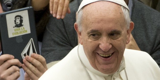 Pope Francis arrives for his weekly general audience in the Pope Paul VI hall, at the Vatican, Wednesday, Feb. 4, 2015. (AP Photo/Andrew Medichini)