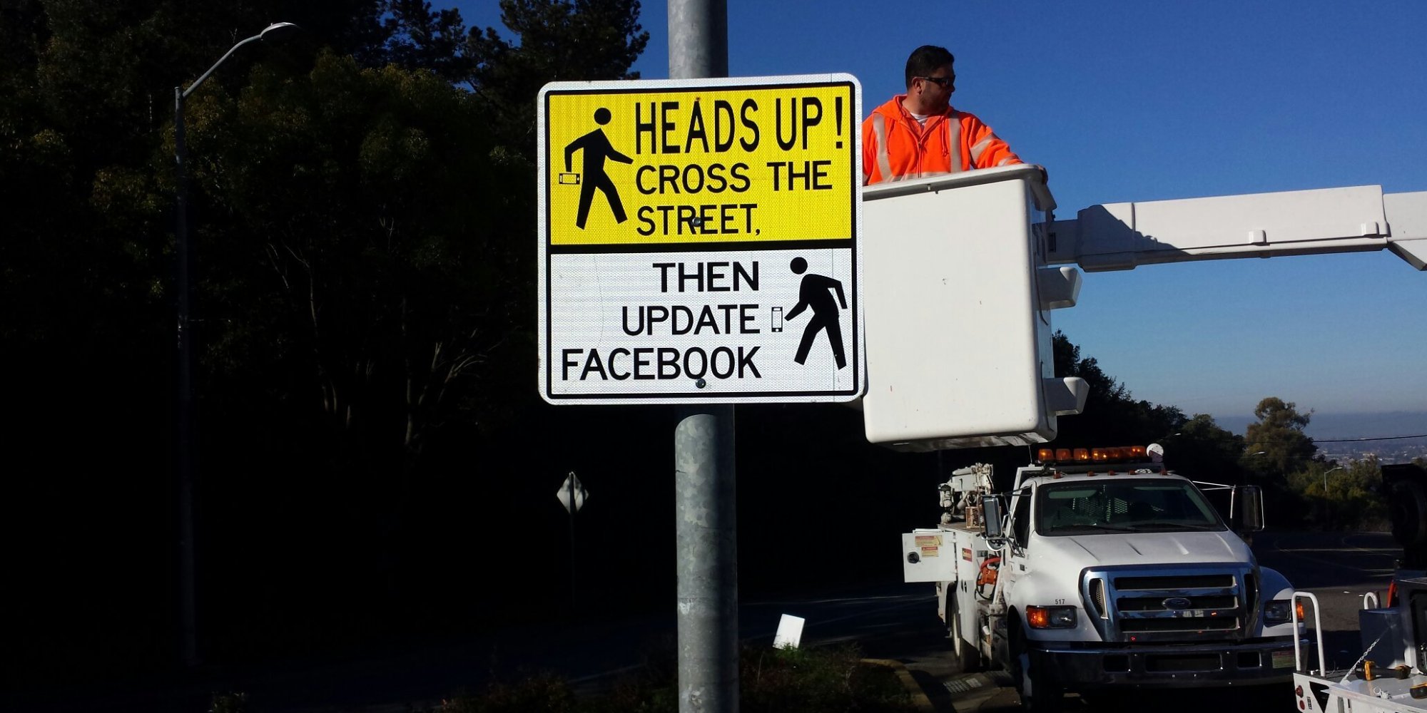 Quirky Street Sign Warns Of Facebook Dangers | HuffPost