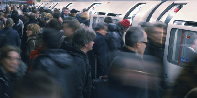 (Too many) people boarding an Underground train