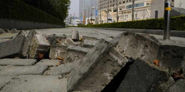 Earthquake damage, Makuhari, Chiba Prefecture, Honshu, Japan