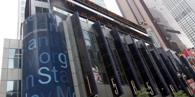 The headquarters of Morgan Stanley, near Times Square, in New York, Tuesday, Aug. 12, 2014. (AP Photo/Richard Drew)