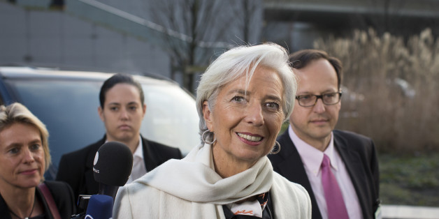 Christine Lagarde, managing director of the International Monetary Fund (IMF), arrives for an emergency meeting of European finance ministers in Brussels, Belgium, on Wednesday, Feb. 11, 2015. Euro-area finance ministers challenged Greece to lay out ideas for a deal with its official creditors, saying they'll listen without anticipating an immediate accord. Photographer: Jasper Juinen/Bloomberg via Getty Images