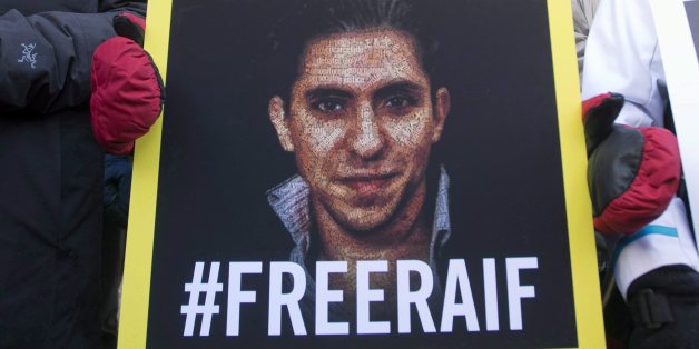 Ensaf Haidar, wife of blogger Raif Badawi, takes part in a rally for his freedom in Montreal on January 13, 2015. Amnesty International says Saudi Arabia has postponed the flogging of blogger Raif Badawi today for a sixth consecutive week. The human rights organization's Paris office says Badawi was spared a lashing today, but they're not sure what the reasons were. THE CANADIAN PRESS/Ryan Remiorz