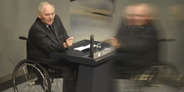 German Finance Minister Wolfgang Schaeuble addresses the lower house of Parliament Bundestag in Berlin on February 27, 2015 before Germany's parliament vote on the approval of the four-month-extension of the Greek bail-out programme despite widespread scepticism in Europe's biggest economy and effective paymaster on whether Athens will stick to reform pledges. AFP PHOTO / ODD ANDERSEN (Photo credit should read ODD ANDERSEN/AFP/Getty Images)