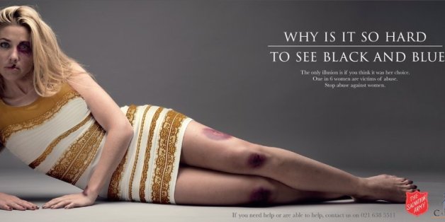 La célèbre robe dans une campagne choc contre les violences conjugales