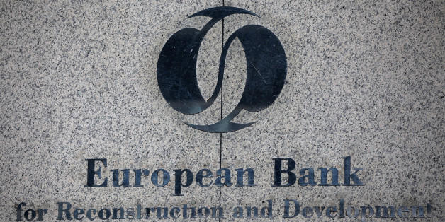 A sign sits outside One Exchange Square, the headquarters of the European Bank for Reconstruction and Development (EBRD), in London, U.K., on Monday, May 21, 2012. Shareholders of the European Bank for Reconstruction and Development approved 1 billion euros of funding for the southern- and eastern Mediterranean region where it's expanding its investments to support emerging democracies. Photographer: Simon Dawson/Bloomberg via Getty Images