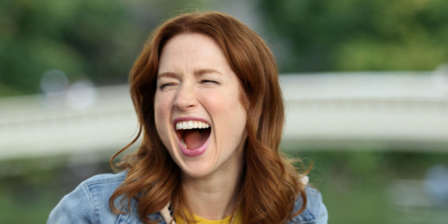 NEW YORK, NY - OCTOBER 08: Ellie Kemper films 'The Unbreakable Kimmy Schmidt' on October 8, 2014 in New York City. (Photo by Steve Sands/GC Images)