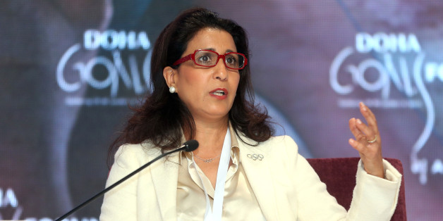 Moroccan former runner Nawal El Moutawakel speaks during the Doha Goals Forum.Picture by Mohan<a href="http://www.dohastadiumplusqatar.com" rel="nofollow">www.dohastadiumplusqatar.com</a>