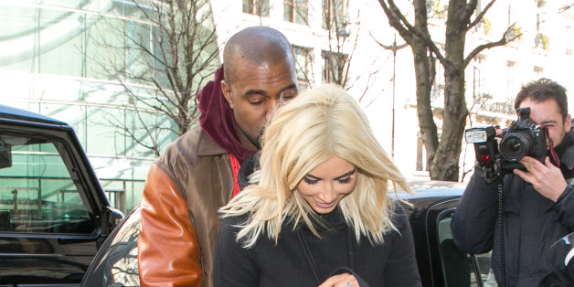 PARIS, FRANCE - MARCH 06: Kim Kardashian West and Kanye West are seen on March 6, 2015 in Paris, France. (Photo by Marc Piasecki/GC Images)