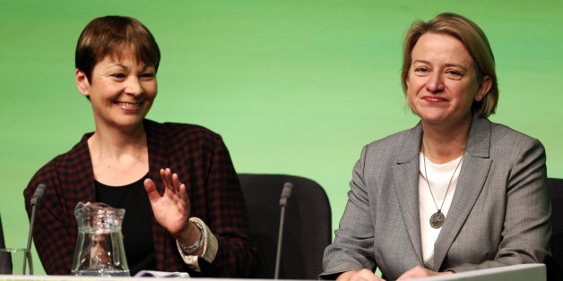 Green MP for Brighton Pavilion, Caroline Lucas and Leader, Natalie Bennett at the Green Party Conference in Liverpool.