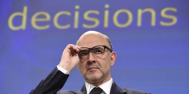 EU economic and financial affairs commissioner Pierre Moscovici gives a press conference on February 25, 2015 at the EU Parliament in Brussels. The EU on February 25 gave France a further two years until 2017 to bring its budget deficit back into line with Brussels rules, meaning the eurozone's second biggest economy avoids a fine for now. Paris must however present a reform plan to Brussels by April to show how it intends to get its finances back in order, added the European Commission, the exe
