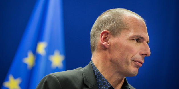 Yanis Varoufakis, Greece's finance minister, speaks during a news conference following a meeting of European finance ministers in Brussels, Belgium, on Monday, March 9, 2015. Greece will resume talks with its creditors this week after euro-area finance ministers demanded urgent action to avert an impending cash crunch. Photographer: Jasper Juinen/Bloomberg via Getty Images