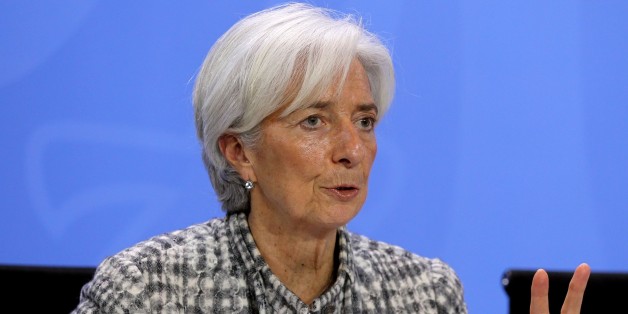 BERLIN, GERMANY - MARCH 11: Managing Director (MD) of the International Monetary Fund (IMF) Christine Lagarde attends a press conference after a meeting with German Chancellor Angele Merkel (not seen) at the German federal Chancellery on March 11, 2015 in Berlin, Germany. (Photo by Mehmet Kaman/Anadolu Agency/Getty Images)