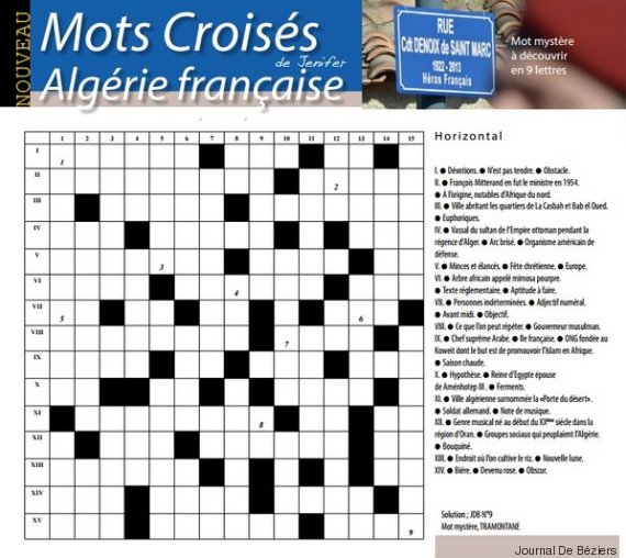 robert menard publie des mots croises special algerie francaise dans le journal de beziers le huffpost