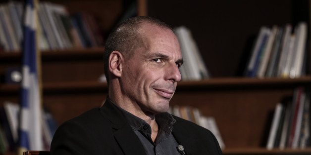 Yanis Varoufakis, Greece's finance minister, waits for the start of a Bloomberg Television interview at his office in Athens, Greece, on Wednesday, Feb. 25, 2015. Varoufakis said he's counting on the European Central Bank to help the country avert default when it runs out of money next month, while bank deposits are also starting to flow back. Photographer: Yorgos Karahalis/Bloomberg via Getty Images