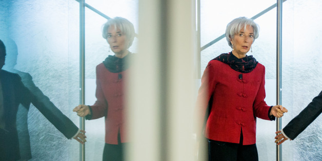 International Monetary Fund Managing Director Christine Lagarde arrives to speak at the Atlantic Council, Thursday, April 9, 2015, in Washington. Lagarde looks ahead to the 2015 IMF/World Bank Spring Meetings and discusses the state of the global economy and the challenges and risks. (AP Photo/Andrew Harnik)