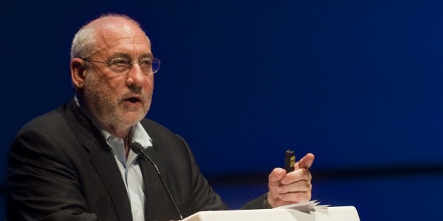 Economic Sciences Nobel Prize laureate Joseph Stiglitz speaks during his conference as part of the World Urban Forum 7 in Medellin, Antioquia department, Colombia on April 8, 2014. Medellin was chosen by popular vote through the internet as 'Innovative City of the Year' in a contest organized by The Wall Street Journal and Citigroup in 2013. The distinction was basically made for its modern transportation system, public library, escalators built in a shantytown and schools that have allowed the integration of society. AFP PHOTO/Raul ARBOLEDA (Photo credit should read RAUL ARBOLEDA/AFP/Getty Images)