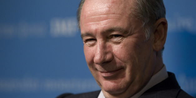 International Monetary Fund Managing Director Rodrigo de Rato, who leaves his job at the end of this month, smiles as he takes questions at a news conference at IMF Headquarters in Washington, Saturday, Oct. 20, 2007. (AP Photo/J. Scott Applewhite)