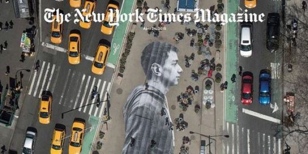Cet artiste a collé une photographie gigantesque sur le sol à New York