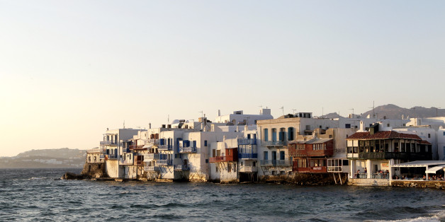MYKONOS, GREECE - JUNE 29 2013: little Venice at the port of Chora the capital on June 29, 2013 in Mykonos Island, Greece. (Photo by Athanasios Gioumpasis/Getty Images)