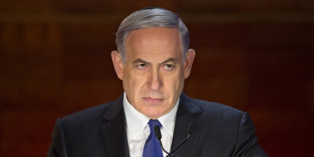 Israeli Prime Minister Benjamin Netanyahu looks on as he speaks at the opening ceremony of the Holocaust Remembrance Day at the Yad Vashem Holocaust Memorial in Jerusalem, Wednesday, April 15, 2015. (AP Photo/Sebastian Scheiner)