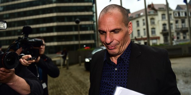 Greek Finance Minister Yanis Varoufakis arrives at the European Commission to meet with European Commissioner for Economic and Financial Affairs, Taxation and Customs, on May 5, 2015 in Brussels. AFP PHOTO / EMMANUEL DUNAND (Photo credit should read EMMANUEL DUNAND/AFP/Getty Images)