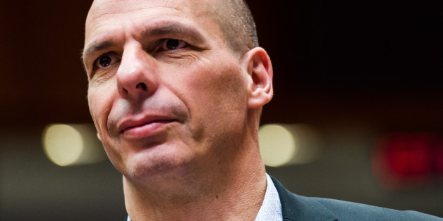 Greece's Finance Minister Yanis Varoufakis arrives for a meeting of EU finance ministers at the European Council building in Brussels on Tuesday May 12, 2015. Greece may have only a couple of weeks left before it faces real problems meeting its financial commitments, the country's finance minister conceded Monday as talks with European creditors dragged on without agreement. (AP Photo/Geert Vanden Wijngaert)