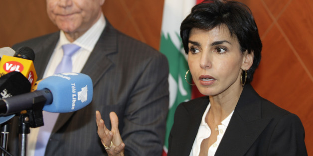 French Justice Minister Rachida Dati, right, speaks during a press conference with her Lebanese counterpart Ibrahim Najjar after a meeting in Beirut, Lebanon, Thursday, April 23, 2009. (AP Photo/Bilal Hussein)