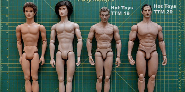1/ 6 scale male dolls and action figures comparison photo - Ken Fashionista - Fashion Royalty Homme - Hot Toys TrueType Male Body TTM 19 Muscular Caucasian Version 12 inch figure - Hot Toys 1/6 True Type Basic Series TTM 20 Advanced Muscular Body Action Figure