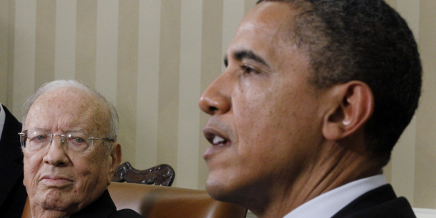 Barack Obama et Béji Caïd Essebsi, lors de leur rencontre à Washington en 2011, Béji Caïd Essebsi était alors Premier ministre