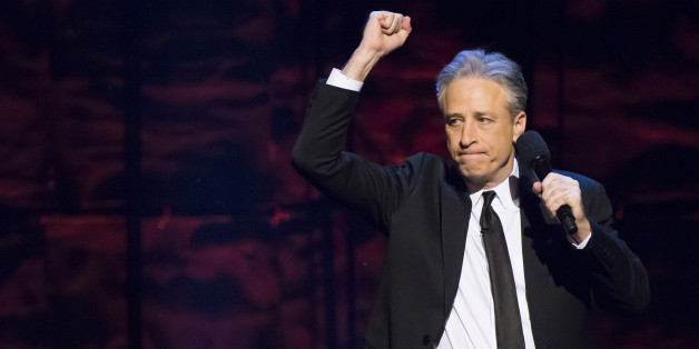 Jon Stewart hosts Comedy Central's "Night of Too Many Stars: America Comes Together for Autism Programs" at the Beacon Theatre on Saturday, Feb. 28, 2015, in New York. (Photo by Charles Sykes/Invision/AP)