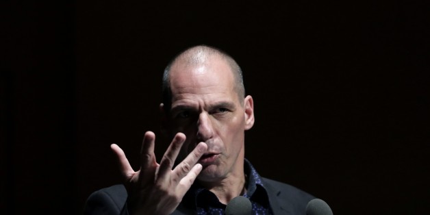 Greek Finance Minister Yanis Varoufakis gives a speech during a financial conference in Athens, on Tuesday, May 19, 2015. Market anxiety eased in Greece on Tuesday after the country's finance minister said he was confident of reaching a deal with bailout creditors as soon as next week.(AP Photo/Petros Giannakouris)