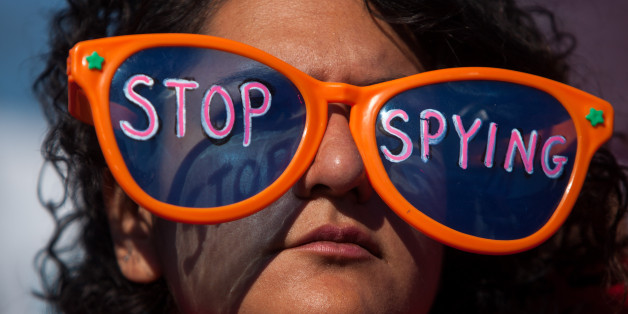 Eine Demonstration von NSA-Gegnern