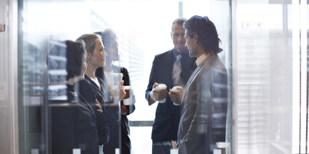 Corporate business people, modern architecture