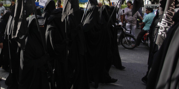 Protest held on 6 September 2014 calling for Islamic Shariah to be implemented in Maldives. Protestors used their democratic right to call to end democracy & claim that its a religion among other things.