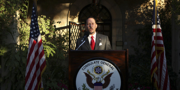 U.S. Consul General of Jerusalem Daniel Rubinstein gives a speech during a reception for the upcoming July 4 U.S. Independence Day celebrations at the American Consulate in Jerusalem, Wednesday, June 30, 2010. (AP Photo/Gali Tibbon, Pool)