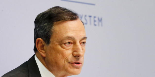 President of European Central Bank Mario Draghi speaks during a news conference in Frankfurt, Germany, Wednesday, June 3, 2015, following a meeting of the ECB governing council. (AP Photo/Michael Probst)