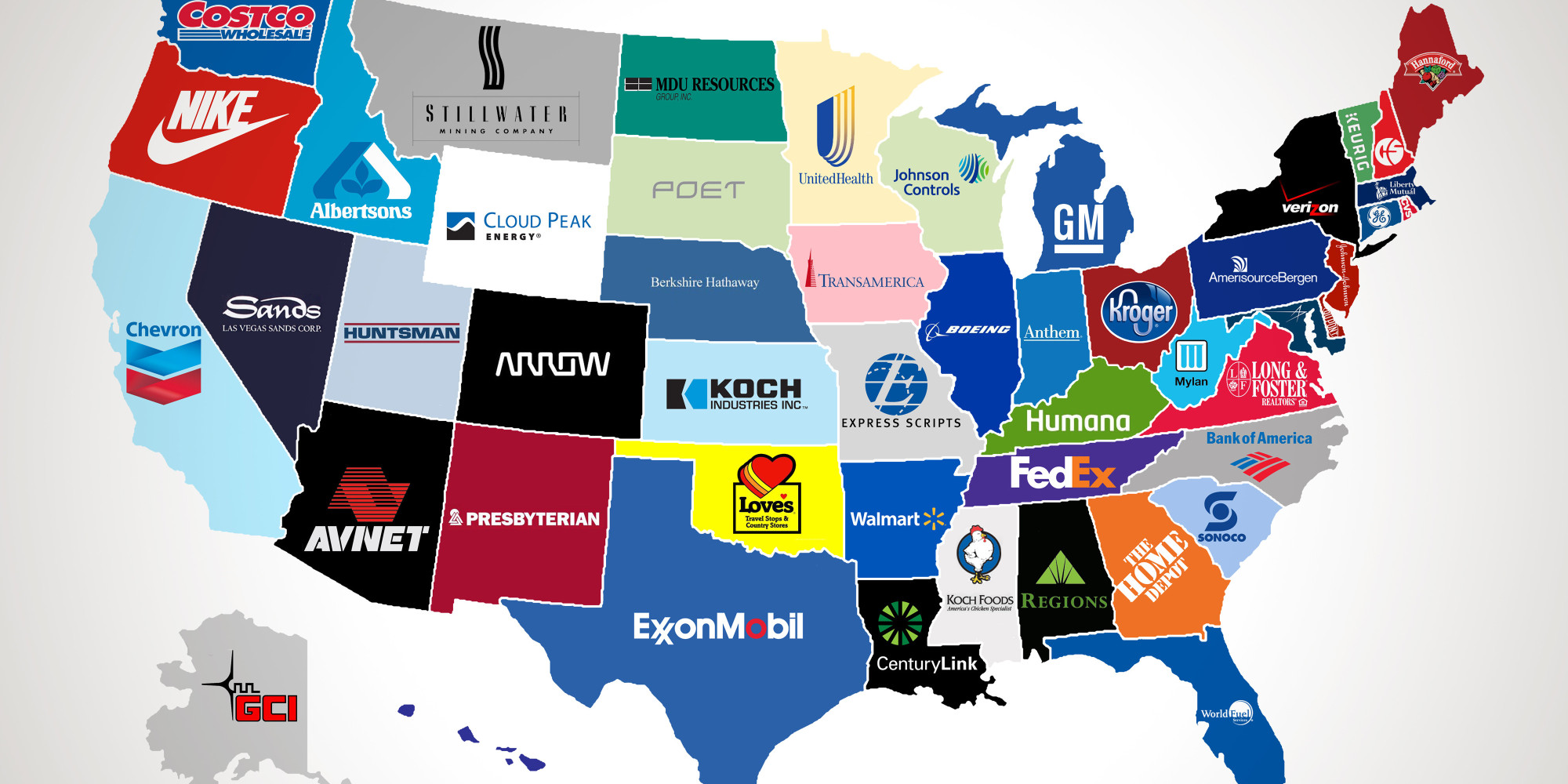 Here Are The Companies With The Biggest Revenues In Each State HuffPost